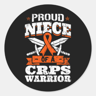Sticker Rond Fière nièce D'Un Guerrier du SPRC Ruban Sensibilis