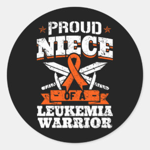 Sticker Rond Fière Nièce D'Une Leucémie Guerrier Sensibilisatio