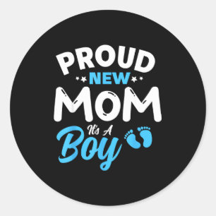 Sticker Rond Fière nouvelle maman C'est un garçon C'est un garç