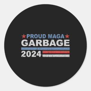 Sticker Rond Fière ordure Trump Supporter