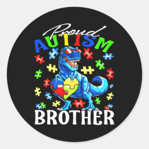 Sticker Rond Fière Sensibilisation sur l'autisme du frère de l'