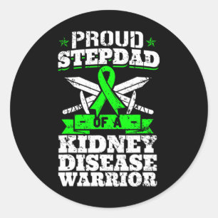 Sticker Rond Fière Stepdad D'Un Guerrier De Maladie Du Rein Ckd