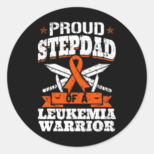 Sticker Rond Fière Stepdad D'Une Leucémie Guerrier Sensibilisat