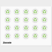 Sticker Rond fièrement en utilisant l'emballage recyclé expédit (Feuille)
