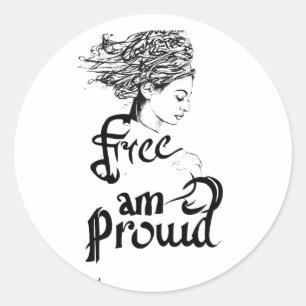 Sticker Rond "Fièrement Libre"