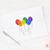 Sticker Rond Fiers ballons couleur LGBTQ Pride (Enveloppe)