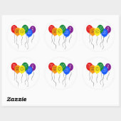 Sticker Rond Fiers ballons couleur LGBTQ Pride (Feuille)
