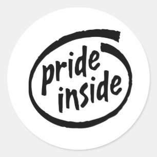 Sticker Rond Fierté à l'intérieur