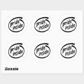 Sticker Rond Fierté à l'intérieur (Feuille)