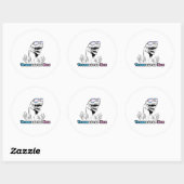 Sticker Rond Fierté animale - Transaurus Rex (Feuille)