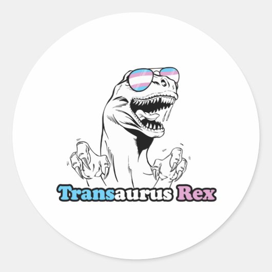 Sticker Rond Fierté animale - Transaurus Rex (Devant)