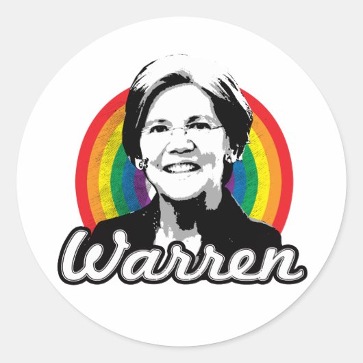 Sticker Rond Fierté arc-en-ciel de Warren (Devant)