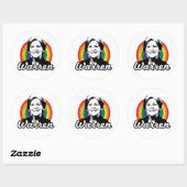 Sticker Rond Fierté arc-en-ciel de Warren (Feuille)