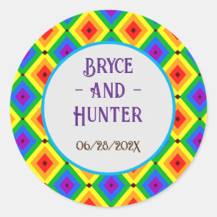 Sticker Rond Fierté arc-en-ciel LBGTQA+