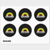 Sticker Rond Fierté aromantique (Feuille)