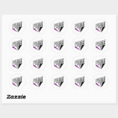 Sticker Rond Fierté asexuelle éclatée (Feuille)