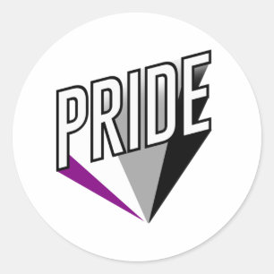 Sticker Rond Fierté asexuelle éclatée