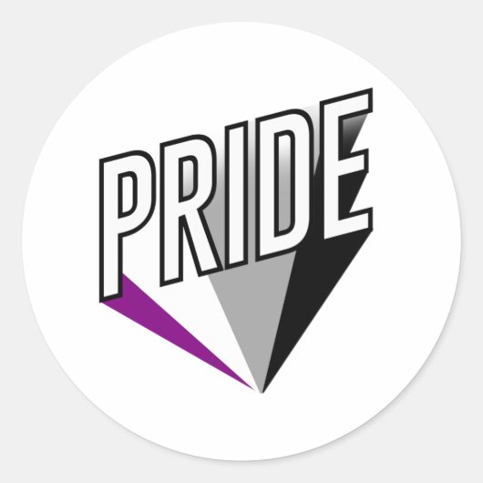 Sticker Rond Fierté asexuelle éclatée (Devant)