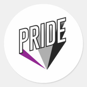 Sticker Rond Fierté asexuelle éclatée