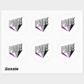 Sticker Rond Fierté asexuelle éclatée (Feuille)
