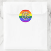 Sticker Rond Fierté bouddhiste gay (Sac)