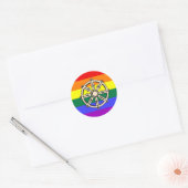 Sticker Rond Fierté bouddhiste gay (Enveloppe)