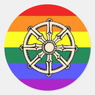 Sticker Rond Fierté bouddhiste gay