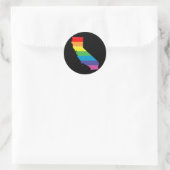 Sticker Rond fierté californienne. rayé. (Sac)