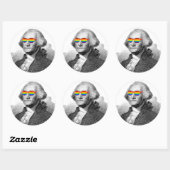 Sticker Rond Fierté de George Washington (Feuille)
