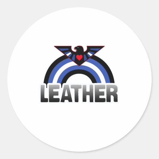 Sticker Rond Fierté de l'aigle en cuir (Devant)