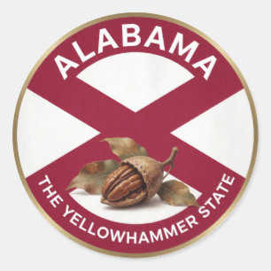 Sticker Rond Fierté de l'État de l'Alabama 🥜 Emblème de cacahu