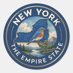 Sticker Rond Fierté de l'État de New York ✦ Patrimoine de l'Emp
