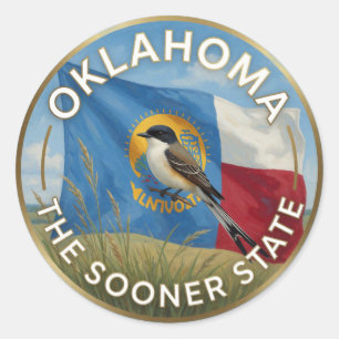 Sticker Rond Fierté de l'État d'Oklahoma ✦ Patrimoine Sooner