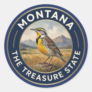 Sticker Rond Fierté de l'État du Montana ✦ Patrimoine de l'État