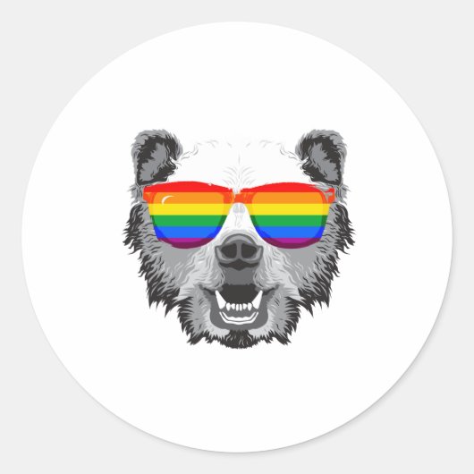 Sticker Rond Fierté de l'ours grizzly (Devant)