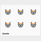Sticker Rond Fierté de l'ours grizzly (Feuille)