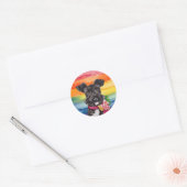 Sticker Rond Fierté de mini-Schnauzer (Enveloppe)