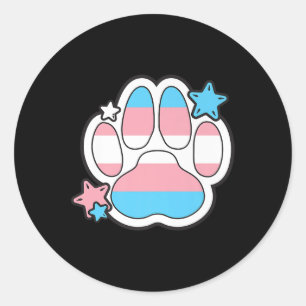 Sticker Rond Fierté des droits gays du mois LGBTQ Patte furry t