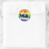 Sticker Rond Fierté du maire Pete (Sac)