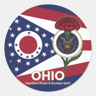 Sticker Rond Fierté du patrimoine de l'État Buckeye de l'Ohio �