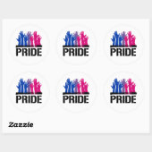 Sticker Rond Fierté ensemble bisexuelle (Feuille)
