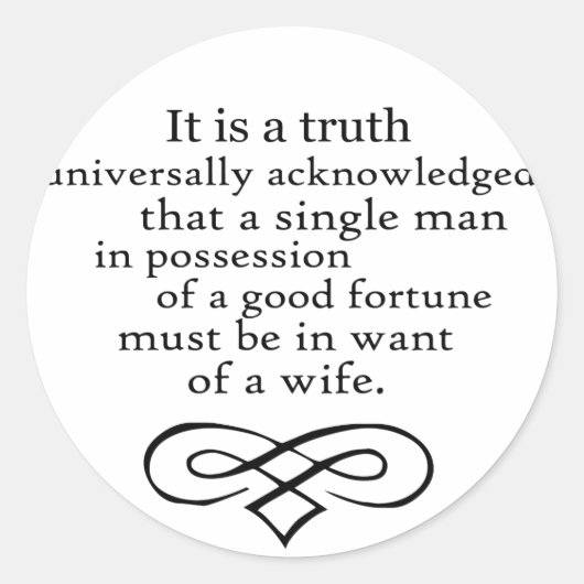 Sticker Rond Fierté et préjugés (Devant)