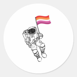 Sticker Rond Fierté Lesbienne Lune