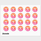 Sticker Rond Fierté lesbienne Sunset Squiggle (Feuille)