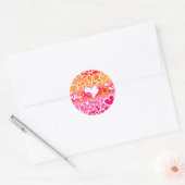 Sticker Rond Fierté lesbienne Sunset Squiggle (Enveloppe)