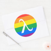 Sticker Rond Fierté LGBT et activisme Lambda (Enveloppe)
