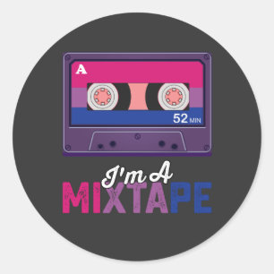 Sticker Rond Fierté LGBT Je suis une casette Mixtape