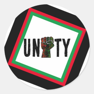 Sticker Rond fierté noire drapeau rouge vert poing panafricain