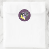 Sticker Rond Fierté non binaire (Sac)