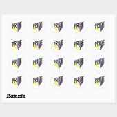 Sticker Rond Fierté non binaire éclatée (Feuille)